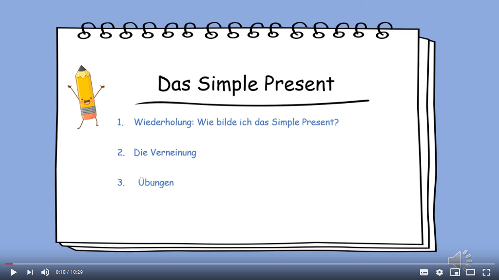 Lernvideo über Simple Present